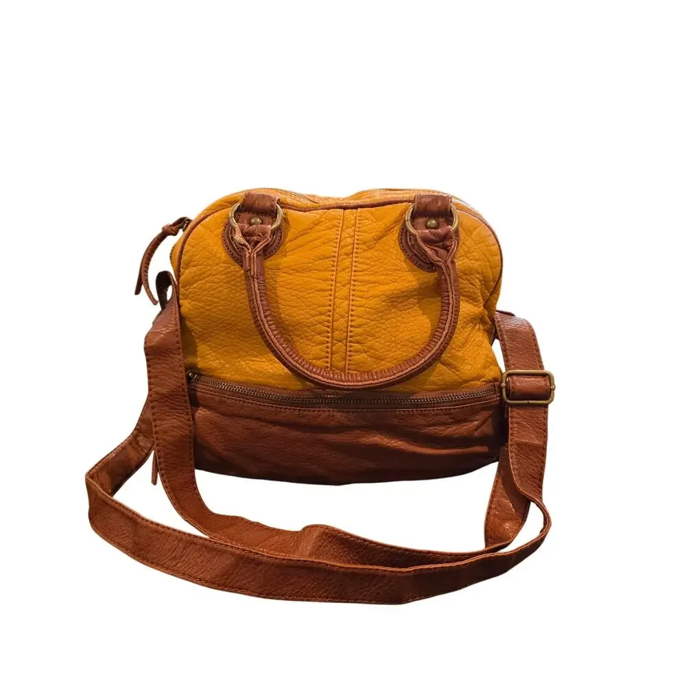 Arizona Jeans CO. Handbag with Shoulder Strap Mustard Brown 11x11x5
